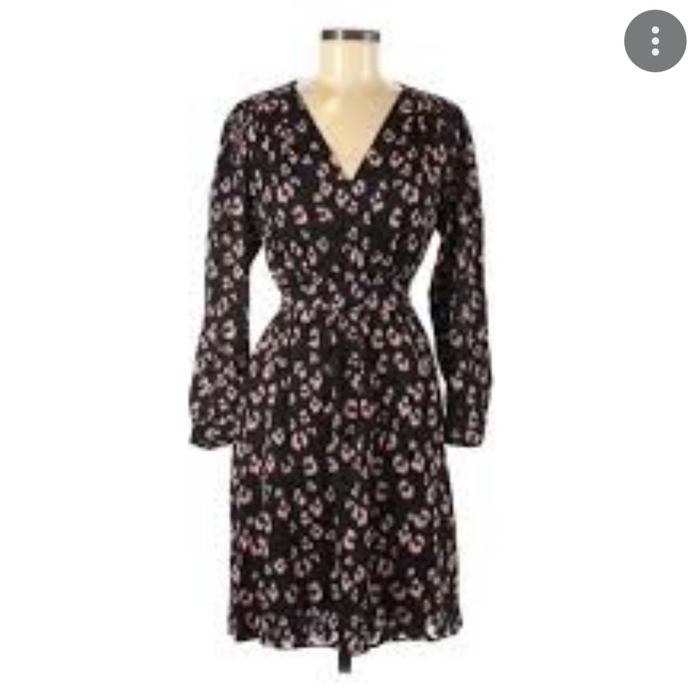 Rebecca Taylor Silk Cheetah Print Tie Dress Size 4